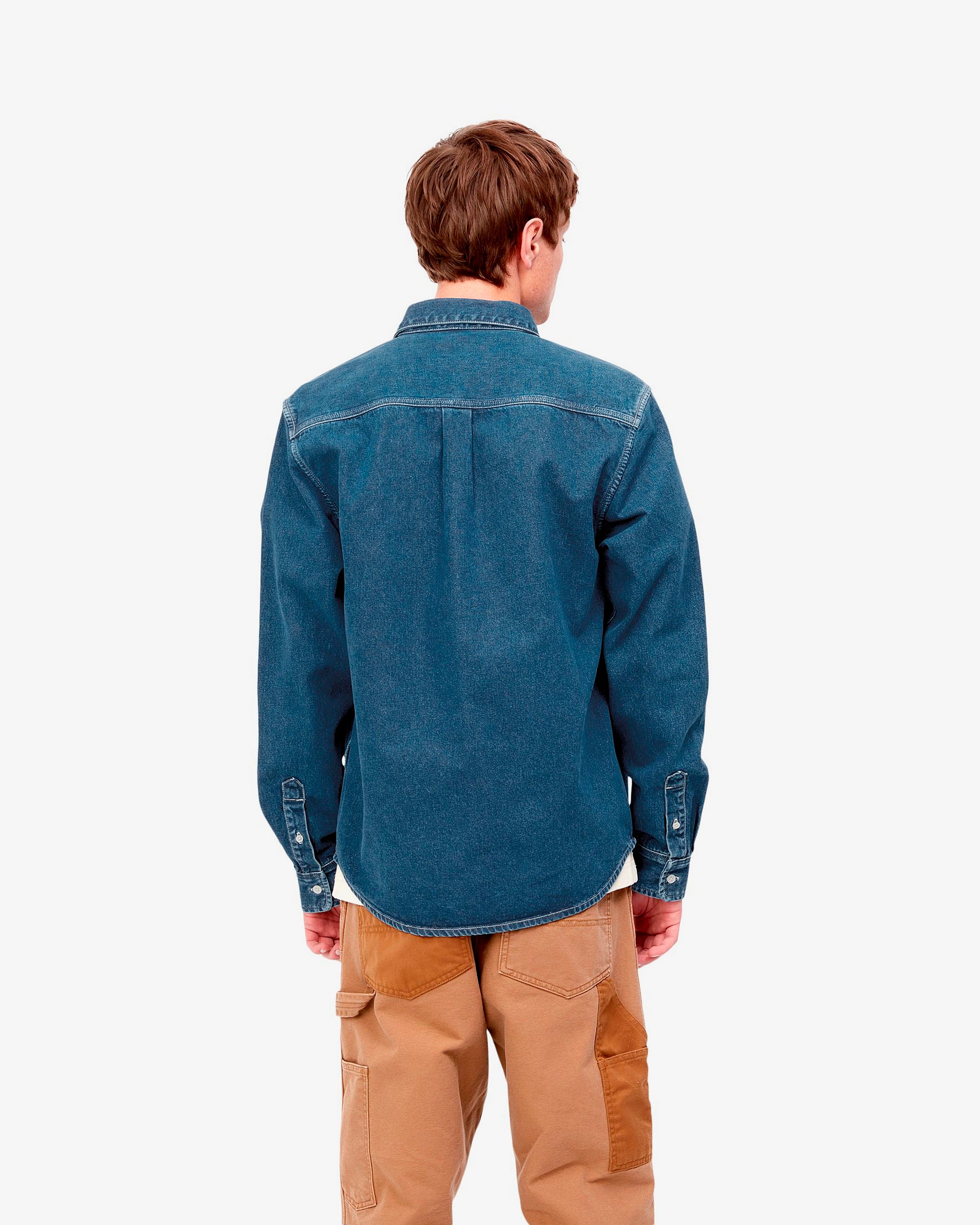 Carhartt WIP L/S Weldon Shirt I031928 Blue Stone Wash | www