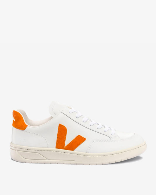 Veja V-12 Leather Extra White Pumpkin